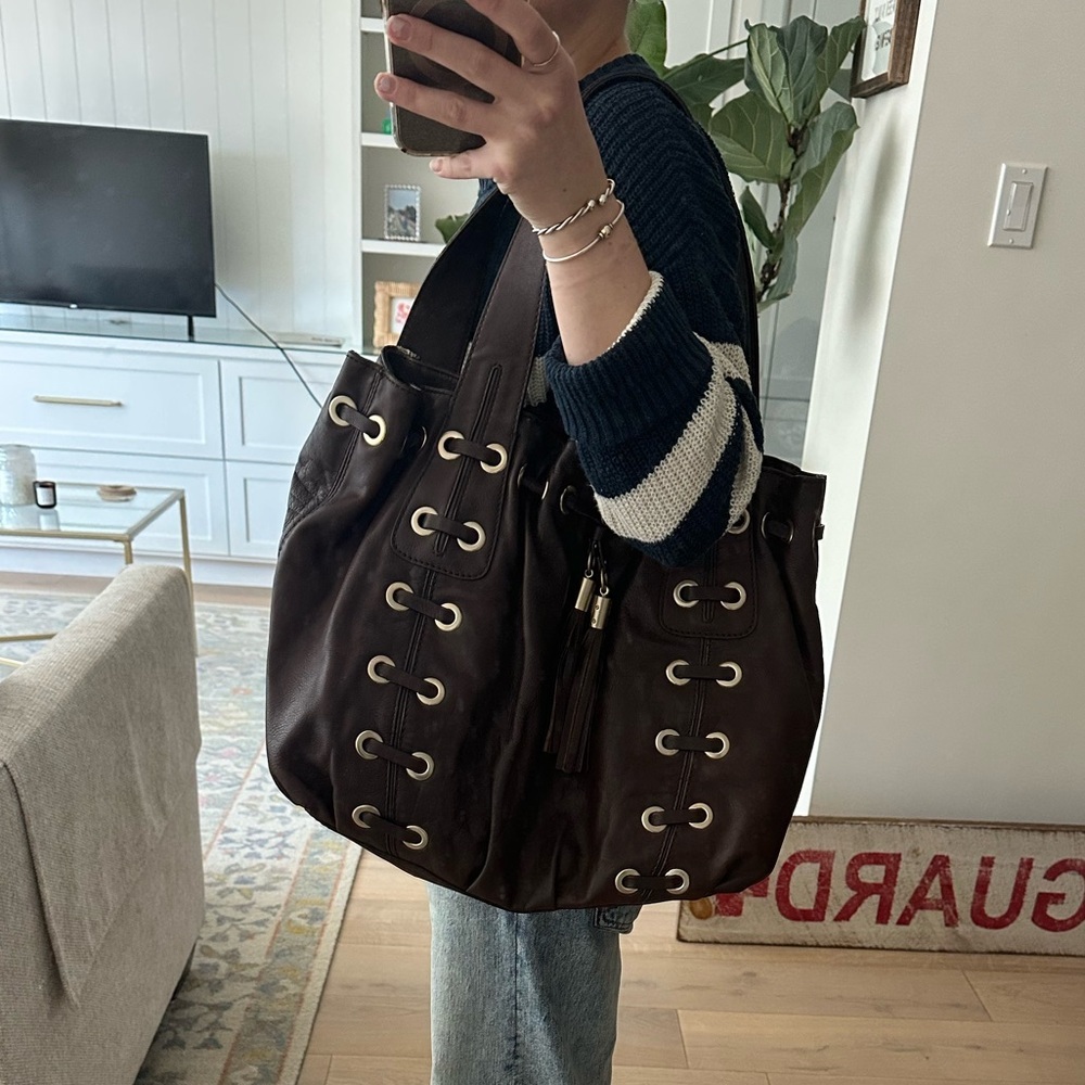 y2k michael kors brown leather tote - Picture 2 of 10